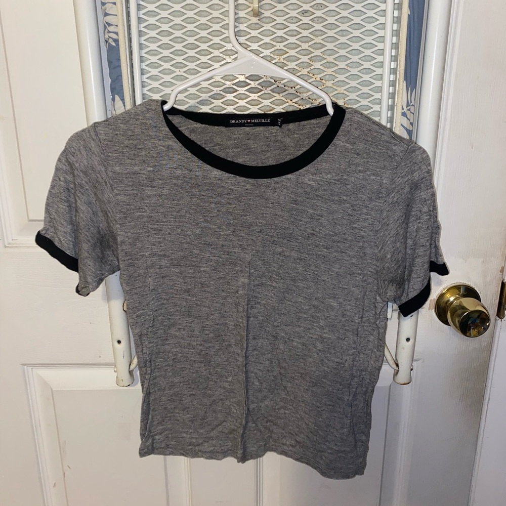 Brandy Melville Grey & Black Tee